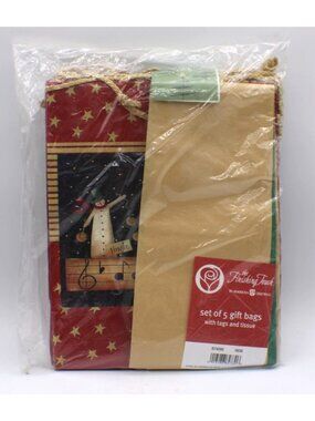 The Finishing Touch Set Of 5 Christmas Gift Bags With Tags & Tissue By American